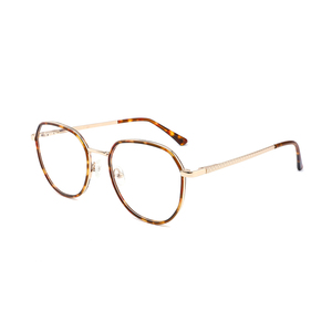 高級ファッション金属眼鏡アセテートラウンド眼鏡フレームは、ホットケークモンチャールネットのように販売されていますプリントパターン - Product Image 5