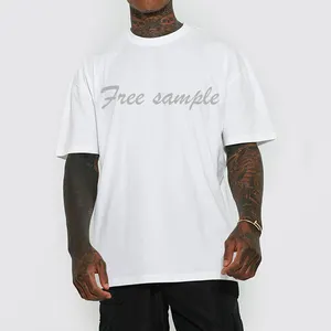 Custom Mannen Hoge Kwaliteit Ronde Hals T-Shirts 100% Biologisch Katoen Luxe Drop Shoulder T-Shirts Voor Mannen