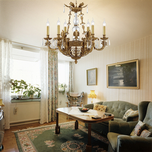 Trang Trí Pháp Top Luxury Dewax Brass Trong Màu Đồng Pha Lê Đèn Chùm Ánh Sáng Lịch Thi Đấu Cho Phòng Khách - Product Image 2