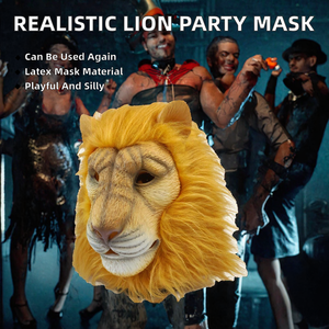 Máscara de León de Animales Salvajes <span class=keywords><strong>CYOU</strong></span>, Divertida y Realista, de Látex, Reutilizable, para Fiestas, Cosplay, Halloween, para Adultos - Product Image 2