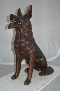 Statue de chien en bronze imitation antique Sculpture en aluminium grandeur nature moderne pour l'impression de découpe de décoration intérieure - Product Image 2