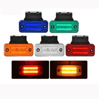 Nouvelle lampe de signalisation latérale universelle pour camion 12V 24V avec guide de lumière LED, support de montage, lampe de sécurité à clignotement stroboscopique, lampe de délimitation latérale