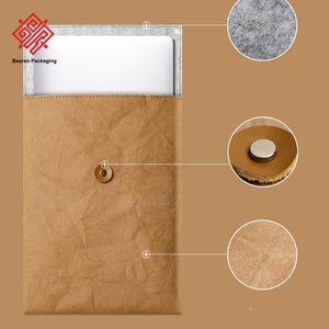 Sac de rangement en papier kraft lavable personnalisé Baoren, grande capacité, sac cadeau pour les courses, la papeterie, les cartes postales, personnalisation - Product Image 2