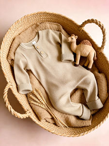 Mameluco Premium para Bebé con Diseño de Canalé Diagonal, Ropa de Dormir Térmica, Fabricante Mayorista <span class=keywords><strong>Directo</strong></span>, ODM OEM - Product Image 1