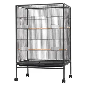 Grande cage à oiseaux en métal galvanisé double avec plateaux en plastique cage à oiseaux perroquet en métal cages pour animaux d'élevage
