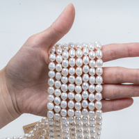 Chaîne de perles d'eau douce naturelles de 7-8 mm en forme de riz, perles de riz sélectionnées pour la fabrication de bijoux haut de gamme, vente en gros en usine
