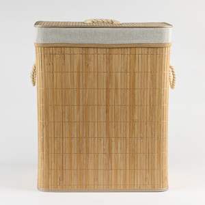 <span class=keywords><strong>MU</strong></span> Lieferungen hochwertiger faltbarer Bambus-Wäsche-Chastenbehälter mit Griffen und abnehmbarem Deckel für Kleidung Spielzeug Organisator - Product Image 5