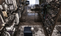 Porte transparente YK en Sunmica blanc avec motifs pour ensembles de chambre à coucher complets avec lit et armoire en acier inoxydable