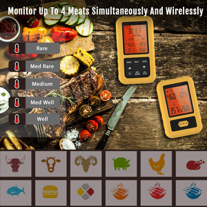 Tầm xa không dây kỹ thuật số thịt nhiệt kế bốn đầu dò nhà bếp BBQ nướng Nhiệt kế cho người hút thuốc thực phẩm giám sát nhiệt độ - Product Image 2