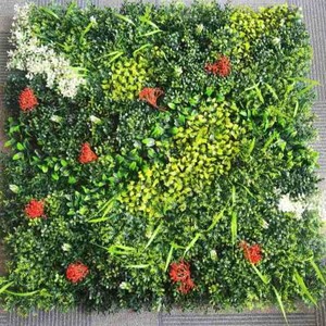 LO-949 Vente en gros Panneau mural végétal artificiel 1x1m résistant aux UV pour la décoration de jardin et l'aménagement extérieur - Product Image 1