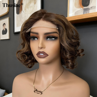 Perruque Bob Lisse 100% Cheveux Brésiliens Vierges Naturels, Effet Rebondissant, Taille Moyenne, avec Dentelle Transparente, Sans Colle, pour Femmes, Fournisseur de Premier Plan