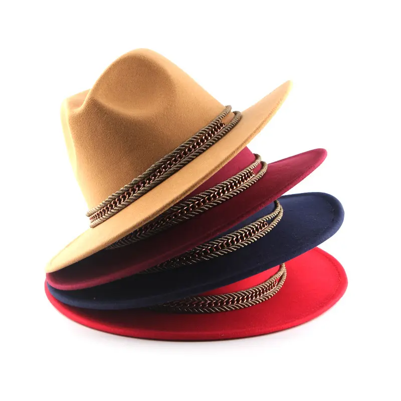 قبعات فيدورا مصنوعة من الصوف ذات جودة عالية ومخصصة للبيع بالجملة