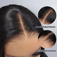 Cabello humano liso HD encaje sin cola Perruque cabello humano crudo HD Peluca de encaje sin cola por hueso desplumado recto crudo vietnamita