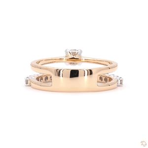 Bague élégante en or et diamants pour femme, véritable bijou scintillant, cadeau de mariage ou de fiançailles, style classique pour un usage quotidien - Product Image 3