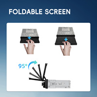 Podofo Autoradio MP5 Voiture 1 DIN 7 Pouces Écran Tactile Rétractable IPS USB/Type-C/BT/EQ FM Caméra Arrière Ajustement Universel OEM ODM