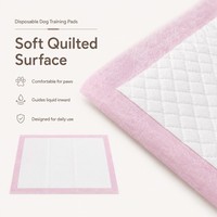 Tapis d'apprentissage jetables écologiques roses pour chiots, avec noyau absorbant renforcé, support imperméable IPX7, pour le nettoyage et l'entraînement des animaux de compagnie, SAP PE