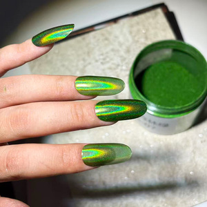 SH Super Shifting Magic Mirror Nail Art Powder 0,3g Acrílico Efecto metálico Pigmento de cromo holográfico para DIY Christmas Shining - Product Image 1