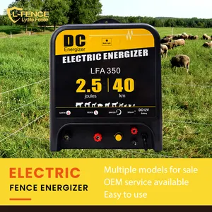 Lydite 2.5J 40Km Energizers Oem Gevogelte Elektrische Fence Charger Voor Vee Vee 12V Farm Elektrische Hek Dc Energizer