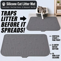Tapis de litière pour animaux de compagnie en silicone personnalisé, grand format, épais, antidérapant et imperméable pour chats, petit attrape-écailles