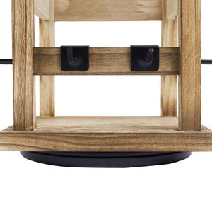 Porte-bijoux rotatif en bois massif, présentoir multi-niveaux, rangement de bureau, style rustique - Product Image 3