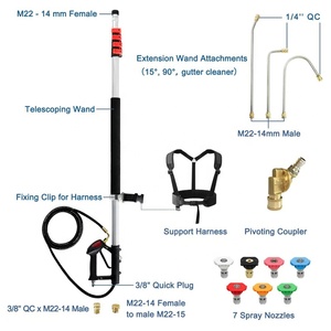 24英尺铝制大功率垫圈伸缩喷棒，带3个专业棒/7个喷嘴尖端/2个耦合器 - Product Image 3