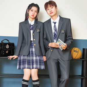 JK Uniform Style Suit Set Long Sleeve Woven School Uniform For Students Spring 2024 - Product Image 1