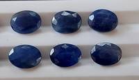 Saphir bleu naturel à 100 %, forme ovale, pierre taillée/pierre de saphir bleu facettée calibrée/pierre de naissance de septembre pour bijoux