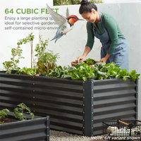 Jardinière surélevée modulaire carrée personnalisable pour herbes et fleurs d'extérieur, en acier thermolaqué durable, vente en gros