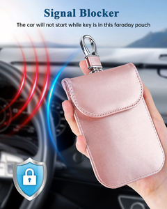 Pochette Faraday en cuir PU, étui de protection pour clé de voiture, pochette pour téléphone portable, blocage du signal RFID, <span class=keywords><strong>anti</strong></span>-hack, étui pour clé de voiture - Product Image 2