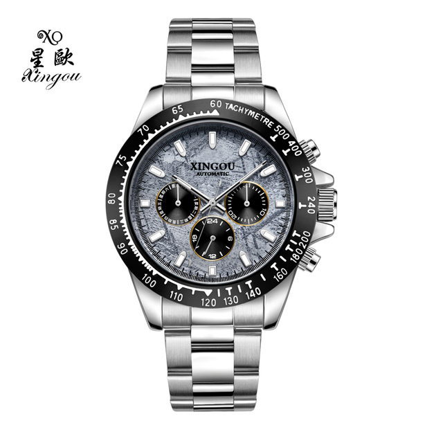 OEM ODM Men's Watch Big Brand XINGOU Automatic Stainless Steel Strap Watch Waterproof High Quality Luxury Watch