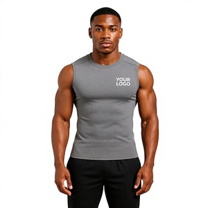 Custom <b>Men's</b> Sleeveless <b>Compression</b> Gym <b>Shirt</b> Quick Dry Moisture Wicking Muscle Fit Athletic Workout Training Sports Top - Product Image 1
