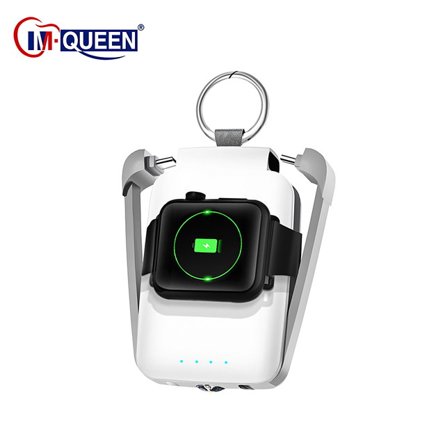 Gift Promotion 2 1 Mini Portable Keychain Emergency Magnet Wireless Power Bank 2000mah Built-in Cable Charging Watch LED Display