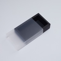 Boîtes coulissantes givrées marron, noir et blanc avec fenêtre transparente pour bonbons et chocolats
