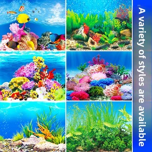 Resun <span class=keywords><strong>Aquarium</strong></span> Achterwand Poster - Zelfklevende PVC Onderwater Koraal & Visbak Achterwand voor Zoetwater & Zoutwater Aquariums - Product Image 4