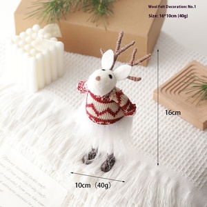 Vecchio pupazzo di neve e alci decorazioni natalizie ornamenti in feltro di lana bambole regalo di natale rifinite decorazioni natalizie - Product Image 6