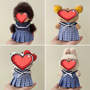 Universal Plaid School Uniform Skirt for 10cm-20cm Dolls Kawaii Blue Checkered <strong>Dress</strong> for Labubu Clothes Wholesale - Product Image 4