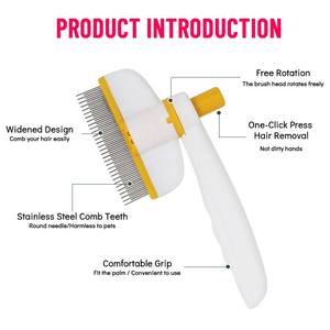 Brosse d'épilation pour chiens et chats, peigne pour nettoyer poils longs et courts, outil de toilettage pour animaux de compagn - Product Image 3