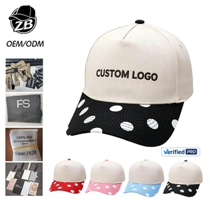 Nueva Gorra de Moda con Puntos, Logotipo Personalizado, Gorra de Béisbol de 5 Paneles de Sarga de Algodón con Lengüeta Ajustable en la Parte Trasera para Viajes al Aire Libre - Product Image 1
