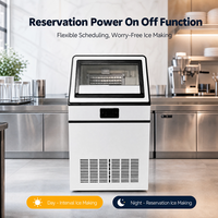 Machine à glaçons en acier inoxydable de qualité industrielle, compresseur d'air, capacité de 72 kg/160 lb, pour bars, restaurants, cuisines
