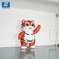 Modèle gonflable personnalisé de tigre de dessin animé, ornement gonflable en forme d'animal pour la décoration de centres commerciaux, de sites touristiques extérieurs et d'événements