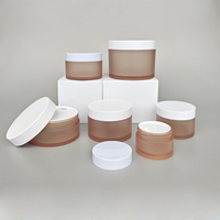 Bocaux en plastique PET de 4 oz et 8 oz, 150 ml, à parois épaisses, à large ouverture, dépolis, orange et vert, 250 g, à fond épais, pour crème