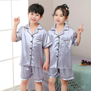 Детская атласная пижама с коротким рукавом - Product Image 4
