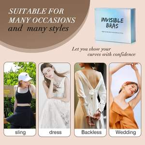 Wieder verwendbarer klebriger BH rücken freier Kleber träger los unsichtbar Push-Up Stick-On BHs Frauen Sexy dünne Brustwarzen abdeckung - Product Image 5
