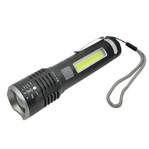Tactical Flashlight With COB Side Floodlight Soft Light Super Bright 15W LED Type-C USB Rechargeable 4 Modes Waterproof Torch