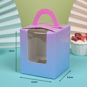 Cá Nhân TRung Quốc bán buôn hộp cốc bánh tùy chỉnh lỗ xách tay mini cupcake hộp cho cửa hàng bánh - Product Image 3