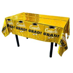 Manteles de Graduación Gatherfun, Decoraciones para Mesa de Fiesta, Plástico Impermeable, Rectangulares, Artículos para Fiesta de Graduación, 54x108 pulgadas - Product Image 1
