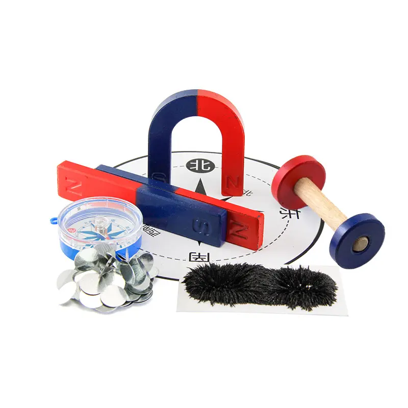 Physics Science Magnets Kit For Education Science Experiment Tools Magnet Toy, Including Bar/Ring/Horseshoe/Compass Magnets