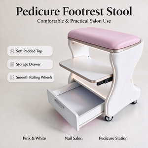 Tabourets de pédicure mobiles, repose-pieds, chariot à roulettes pour manucure, armoire, tabouret de manucure avec roulettes pour salon de beauté, clinique - Product Image 1