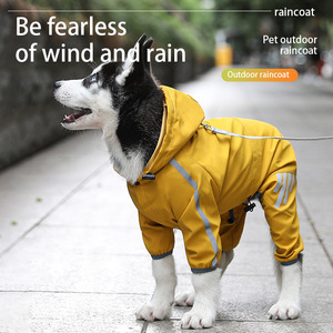 2025 Inverno Verão Listrado <span class=keywords><strong>Pet</strong></span> Raincoat Novo Tipo Dragable Raincoat impermeável de quatro patas para pequenos cães grandes Animais de estimação para chuvoso - Product Image 2