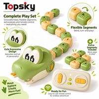 Jouet Serpent Télécommandé Rechargeable en Plastique, Jeu Interactif Électrique Rampant, Contrôlé par Application, Portée 10m, Serpent Gourmand pour Enfants